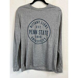 League 91 Men Nittany Lions Penn State Long Sleeve Blue Grey Sz L Tee T-Shirt